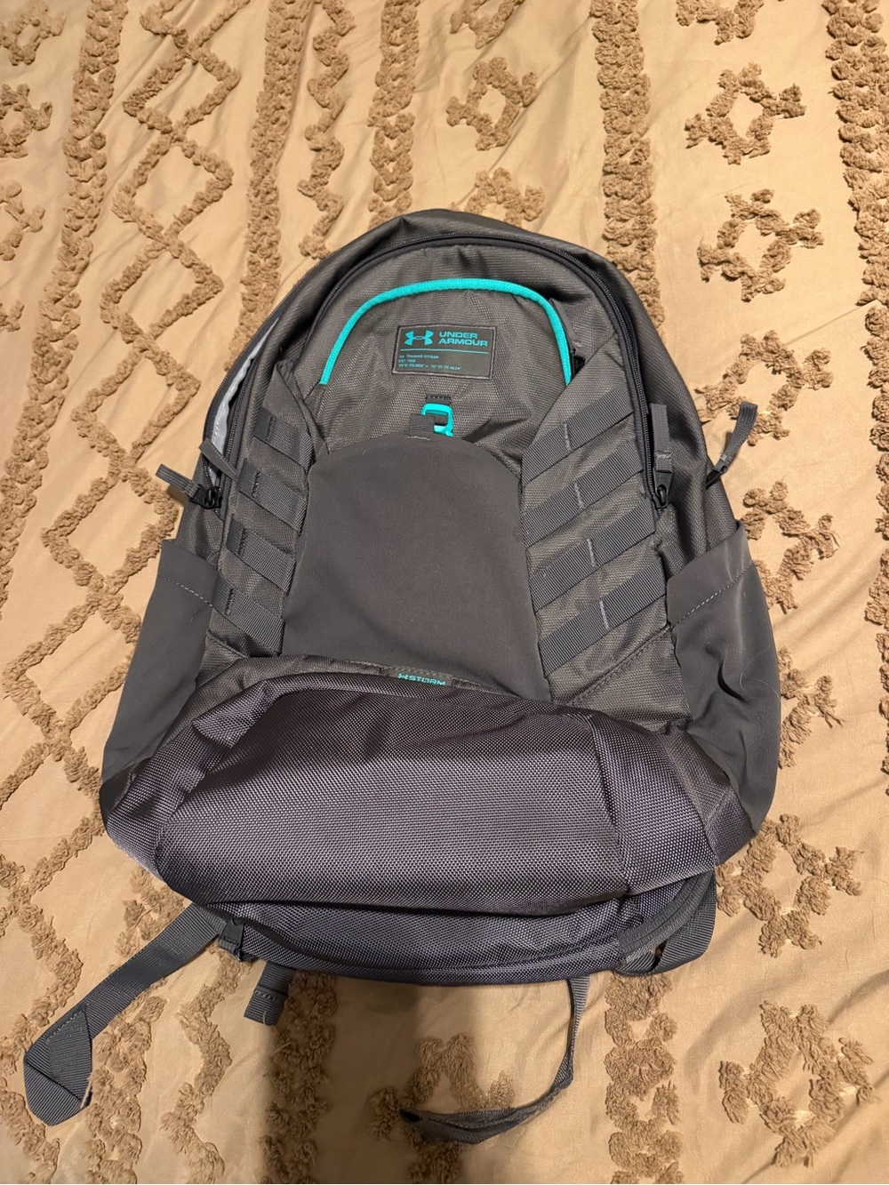 Under Armour Black Backpack with Teal Trim